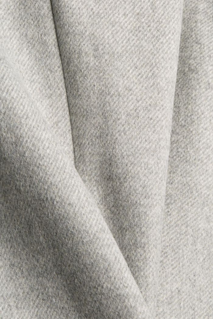 Wool blend: coat with a large collar, LIGHT GREY, detail image number 4