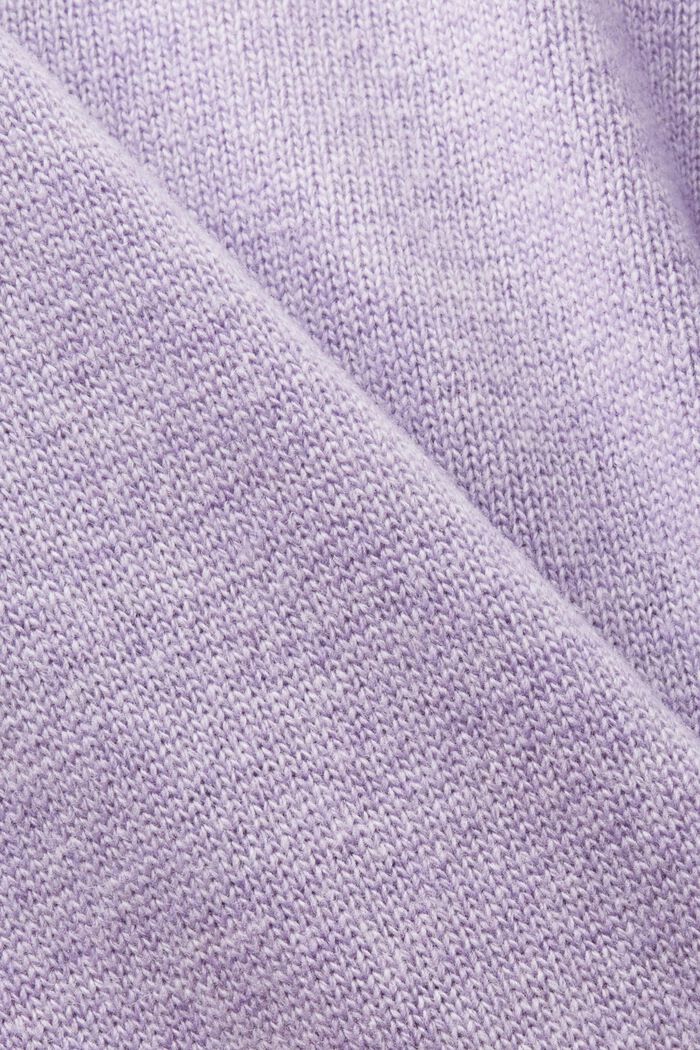 Wool Blend V-Neck Cardigan, LAVENDER, detail image number 5