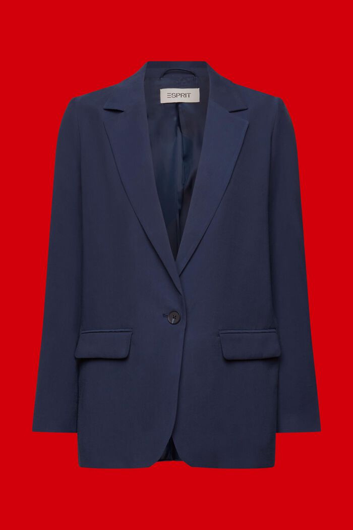 Loose-fitting blazer, LENZING™ ECOVERO™, NAVY, detail image number 6