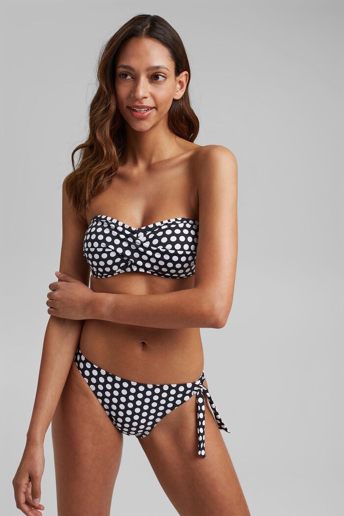Briefs with a polka dot print and bow, BLACK, detail image number 0