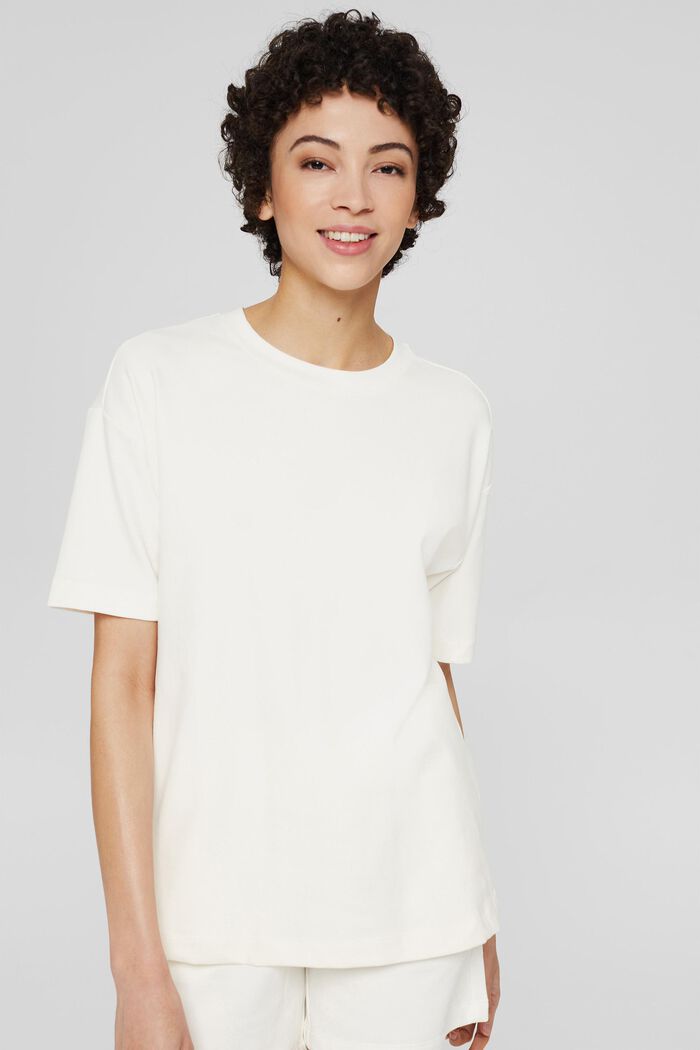 Oversized cotton T-shirt, OFF WHITE, detail image number 0