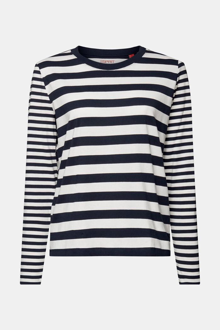 Striped Long-Sleeve Top, NAVY, detail image number 6