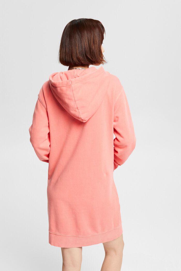 Hooded sweatshirt dress, 100% cotton, CORAL, detail image number 2