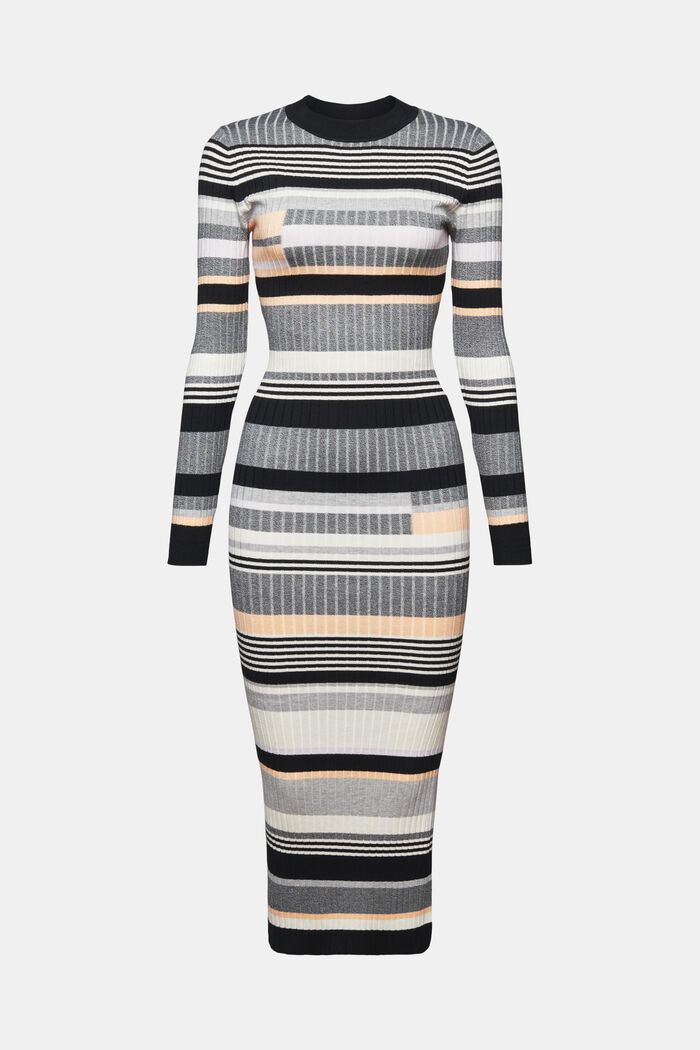 Striped Intarisa Midi Dress, BLACK, detail image number 6