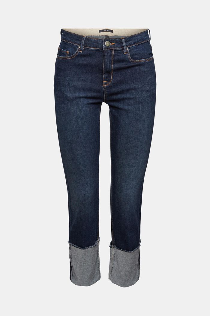 Stretch jeans made of organic cotton, BLUE DARK WASHED, overview