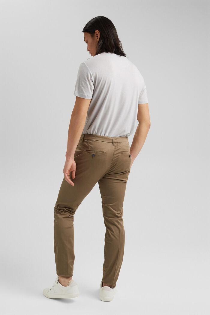 Stretch chinos with organic cotton, BEIGE, detail image number 3