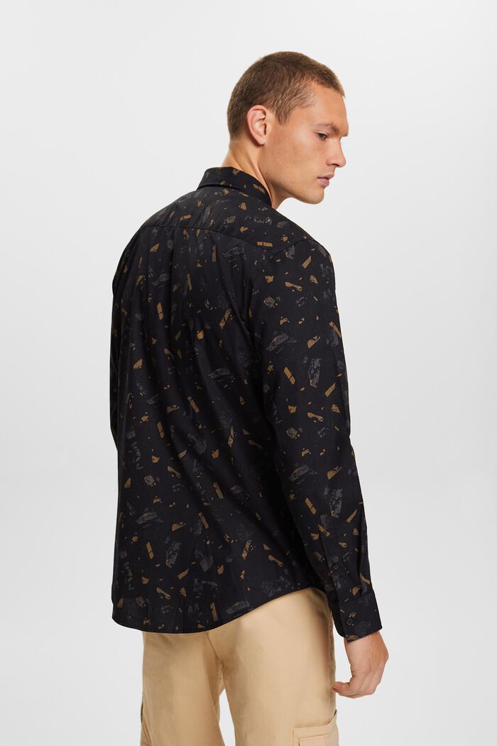 Patterned Cotton Shirt, BLACK, detail image number 4