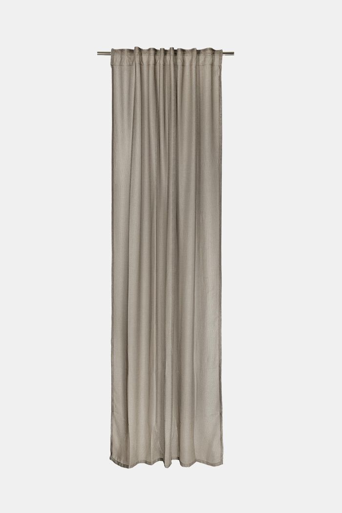 Mesh Hidden Tab Curtains, GREY/BEIGE, detail image number 0