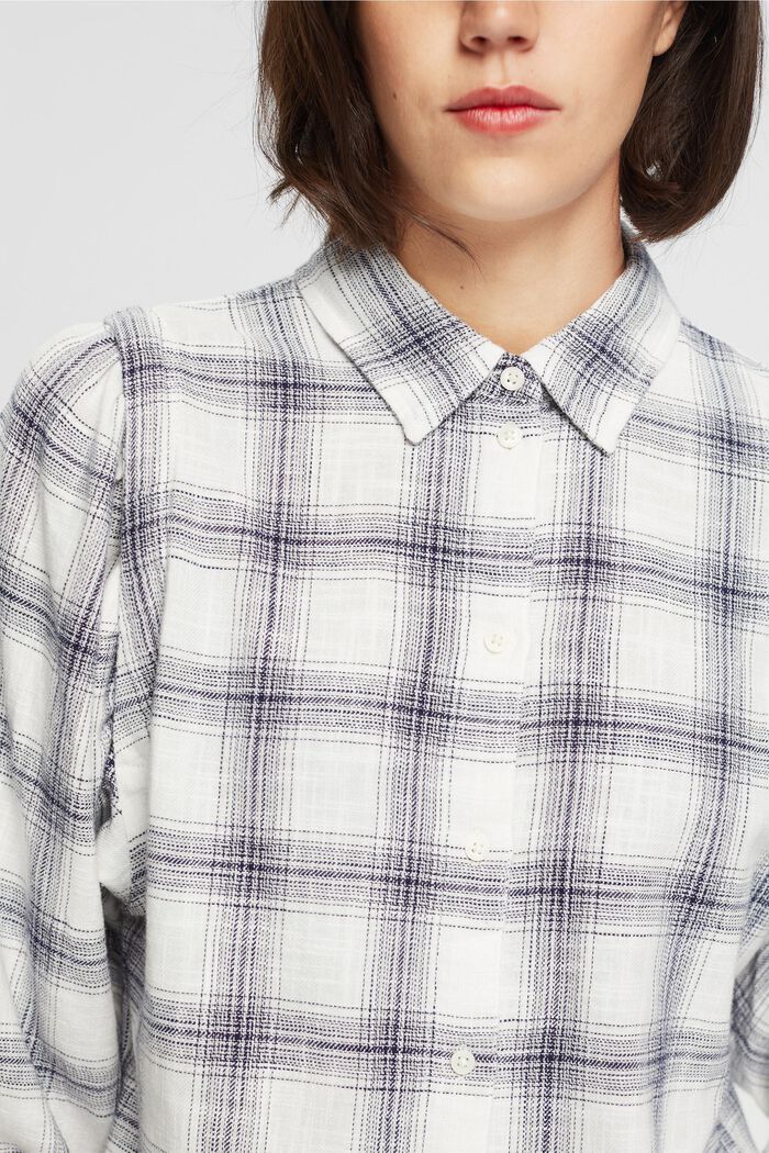 Checked blouse, WHITE, detail image number 0