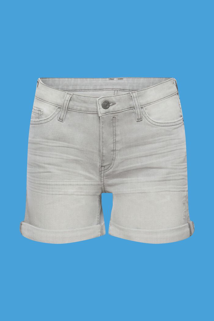 Denim shorts made of organic cotton, GREY MEDIUM WASHED, detail image number 6