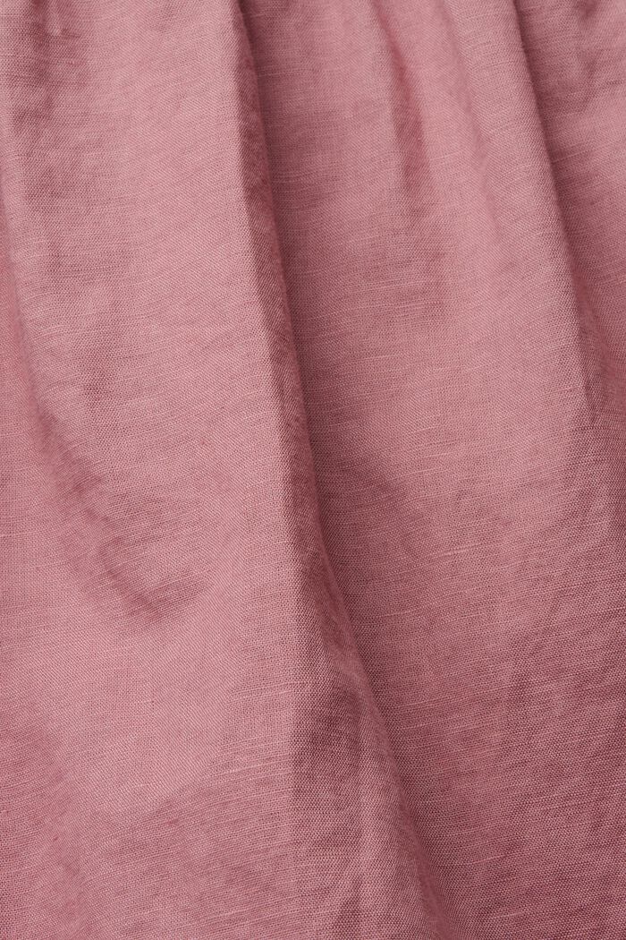 Made of blended linen: dress with a button placket, MAUVE, detail image number 4
