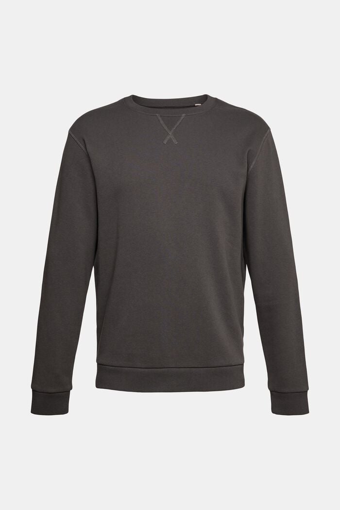 Plain regular fit sweatshirt, BLACK, detail image number 3
