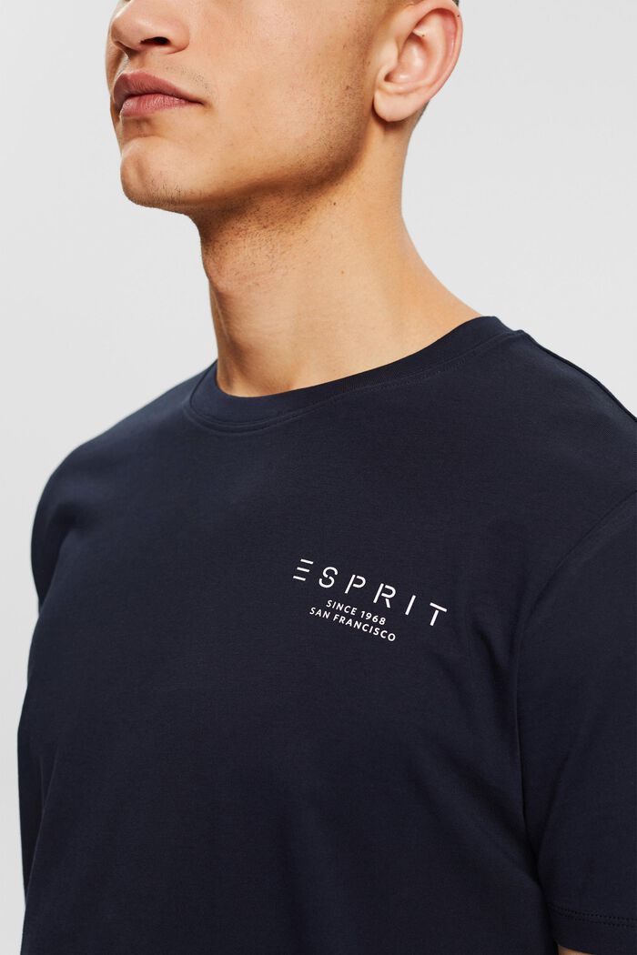 Jersey T-shirt with a logo print, NAVY, detail image number 0
