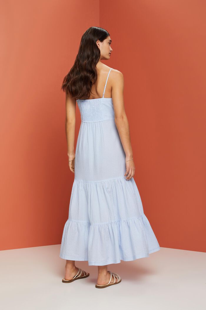 Tiered Button Front Maxi Dress, LIGHT BLUE, detail image number 3
