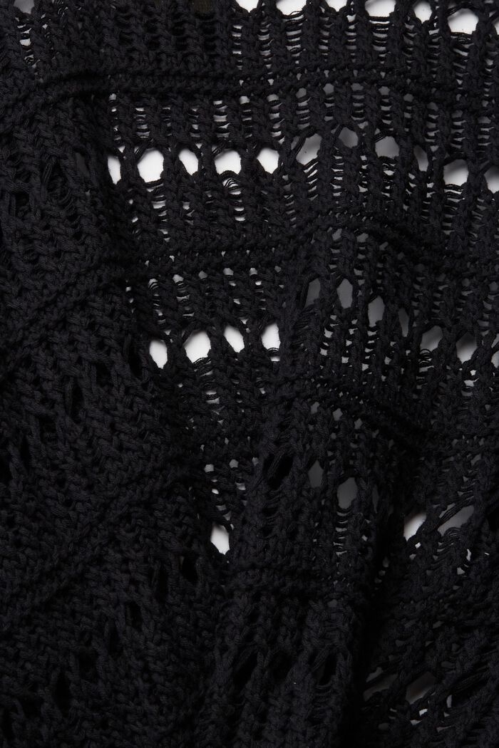 Short knit poncho, BLACK, detail image number 2