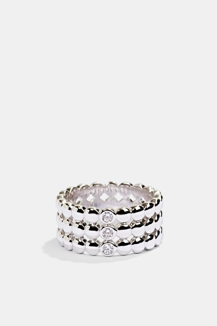 Sterling silver ring trimmed with zirconia