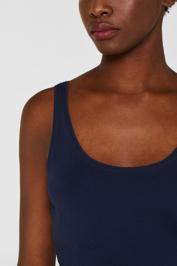 Stretch vest containing organic cotton, NAVY, detail image number 0