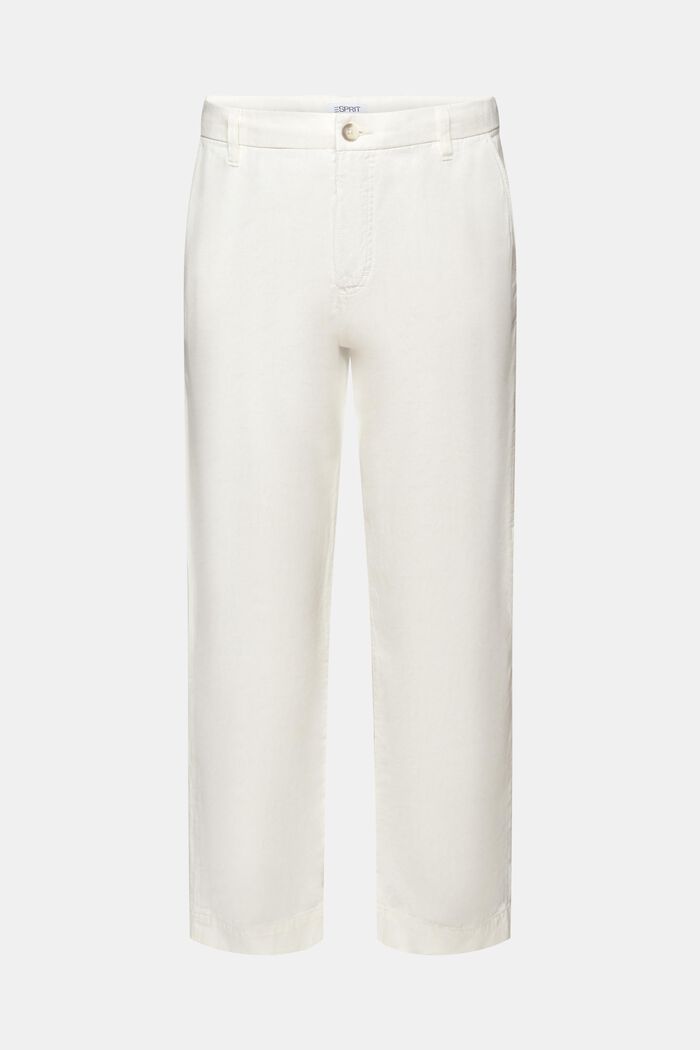 Linen-Cotton Straight Pant, OFF WHITE, detail image number 7