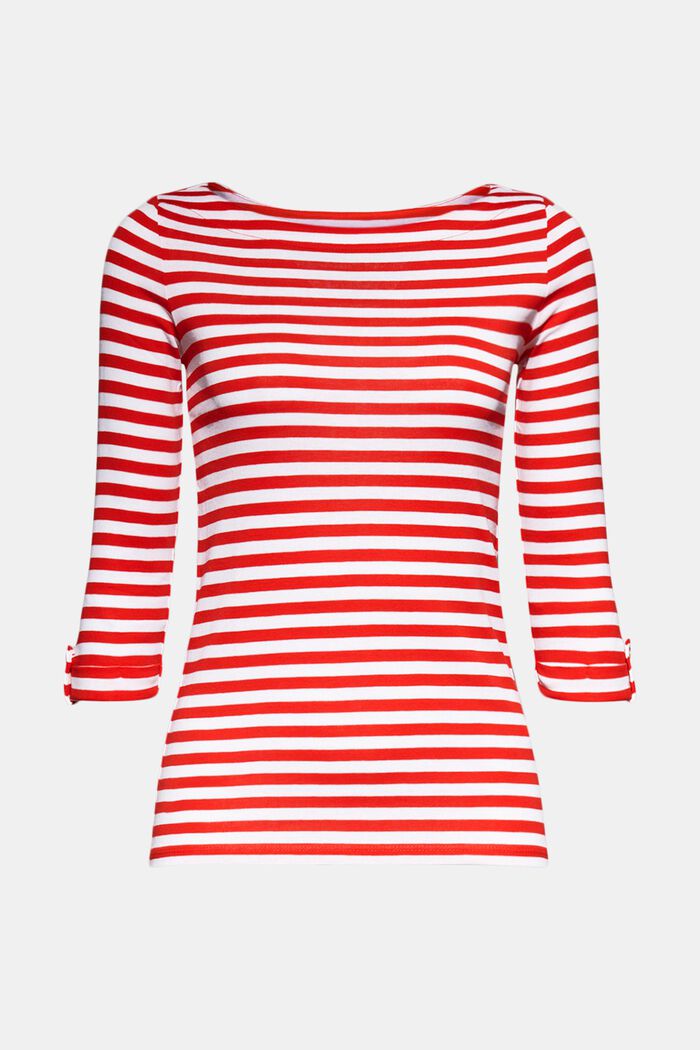 Long sleeve top made of 100% organic cotton, RED, overview
