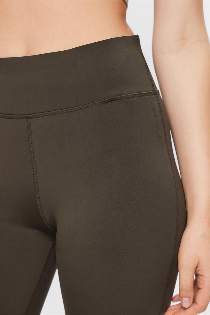 Recycled: Active leggings with E-DRY, DARK KHAKI, detail image number 2