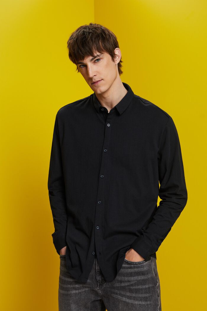Jersey shirt, 100% cotton, BLACK, detail image number 0