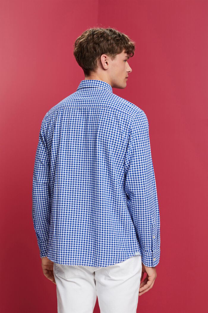 Vichy button-down shirt, 100% cotton, INK, detail image number 3