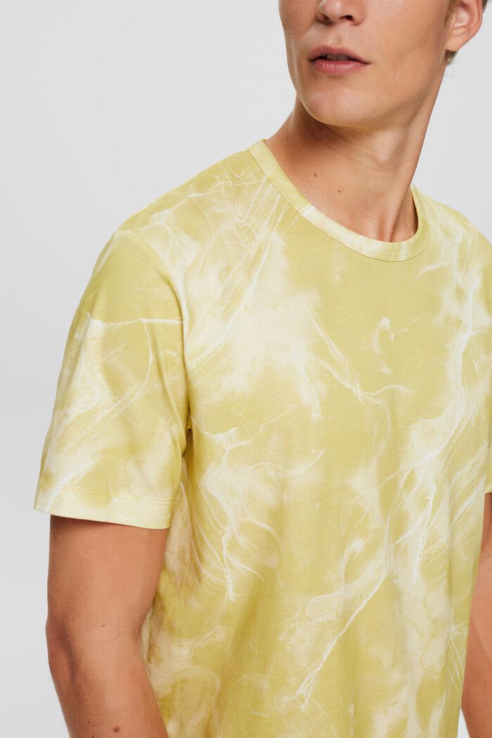 T-shirt with a marbled pattern, LIME YELLOW, detail image number 1