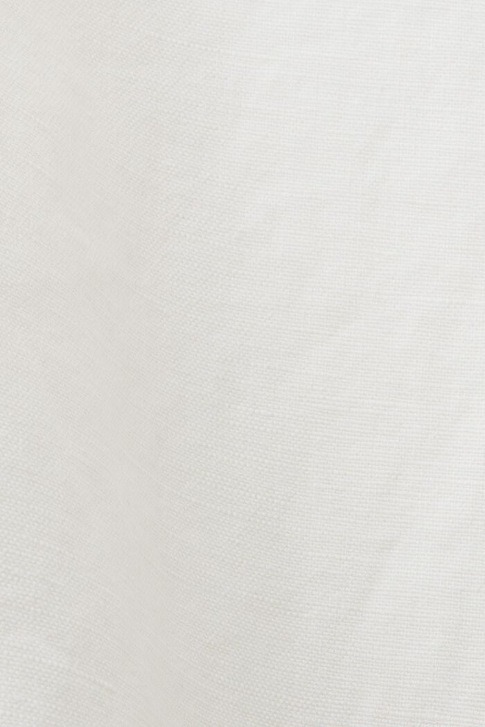 Linen Cotton Tie-Belt Culotte, WHITE, detail image number 6