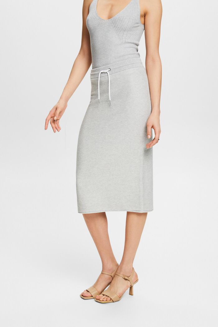 Midi Sweat Skirt, LIGHT GREY, detail image number 0