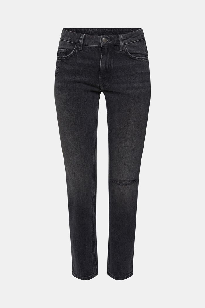 Distressed stretch jeans, BLACK DARK WASHED, detail image number 2