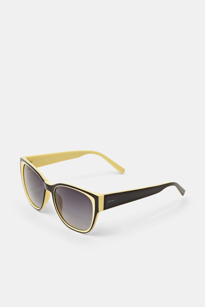 Two-Tone Cat-Eye Sunglasses, YELLOW, detail image number 0