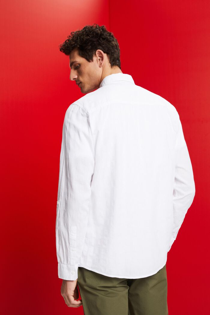 Structured cotton shirt, WHITE, detail image number 3