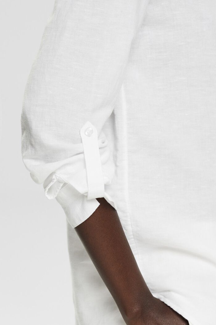 Made of blended linen: oversized blouse, WHITE, detail image number 5