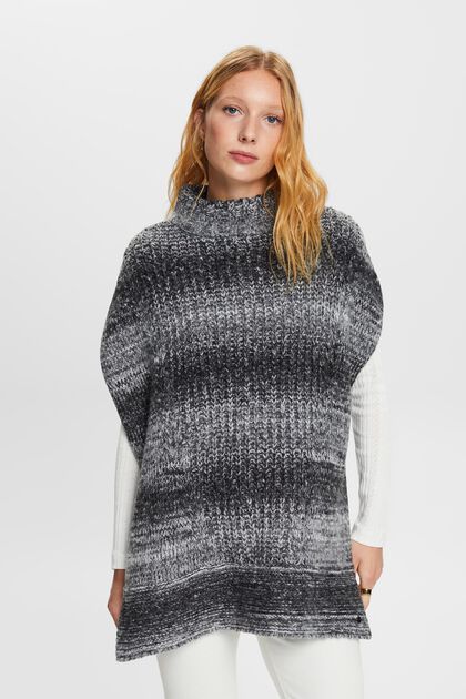 Recycled: mock neck poncho