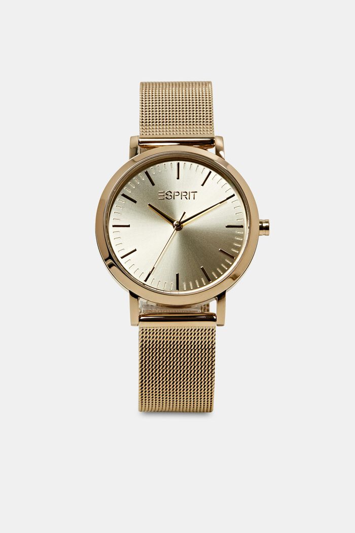 Stainless Steel Mesh Strap Watch, GOLD, detail image number 0