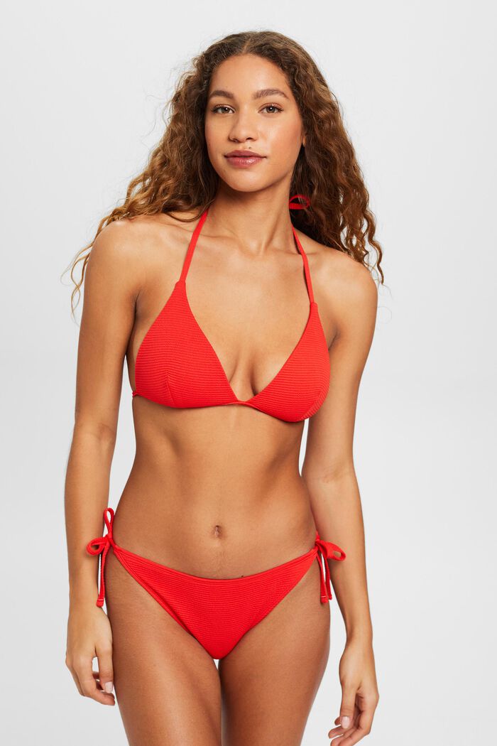 Padded Triangle Bikini Top, RED, detail image number 0