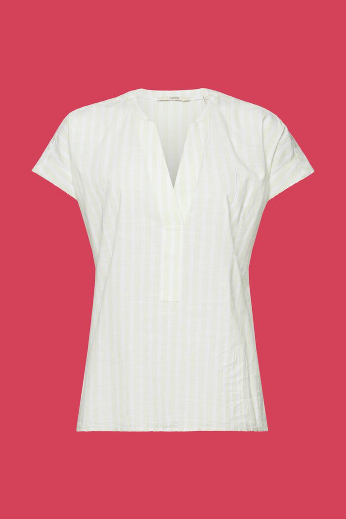 Striped cotton blouse, CITRUS GREEN, detail image number 6