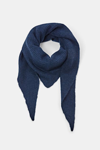 Rib-knit triangle scarf