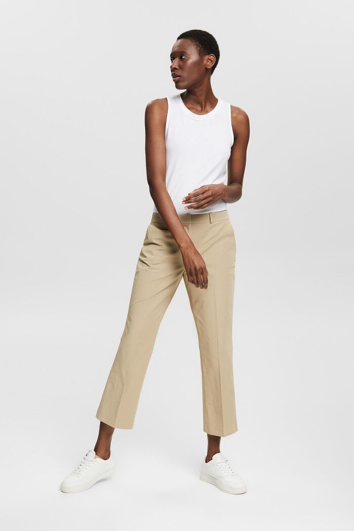 Cropped trousers, LIGHT KHAKI, detail image number 6