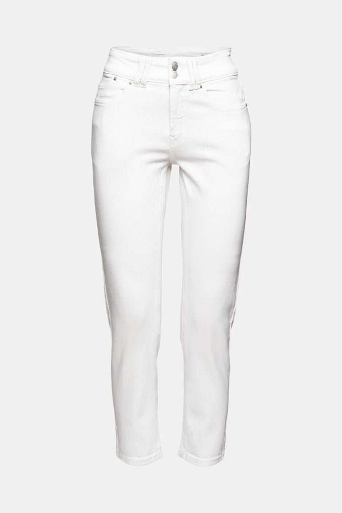 High-rise stretch jeans, OFF WHITE, detail image number 7