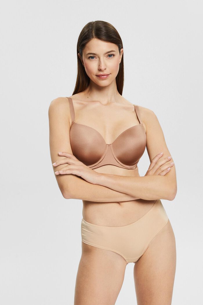 Padded underwire bra for larger cup sizes made of recycled material