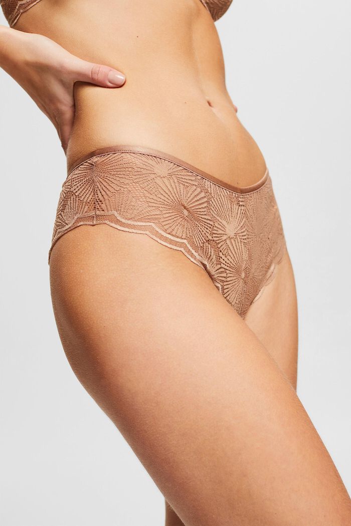 Made of recycled material: Brazilian shorts with lace, SKIN BEIGE, detail image number 1