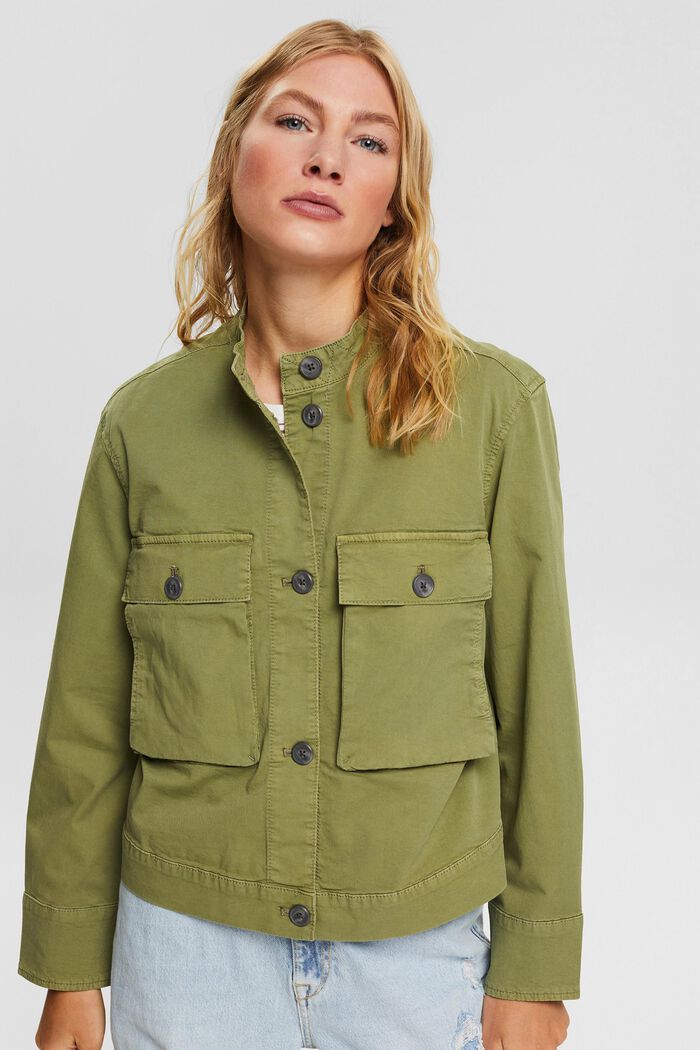 Jacket with patch pockets, LIGHT KHAKI, detail image number 0