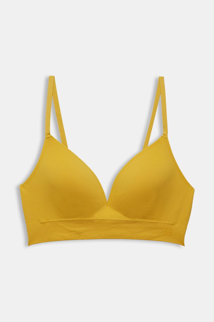 Recycled: padded soft bra, LIME YELLOW, overview