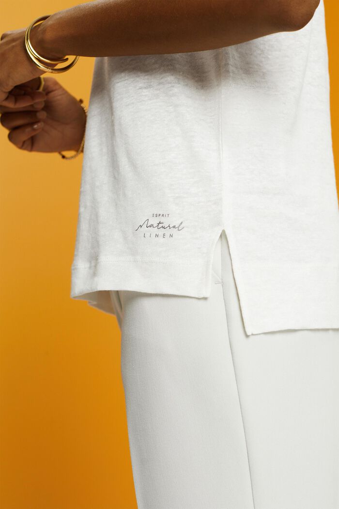 Linen t-shirt, OFF WHITE, detail image number 2
