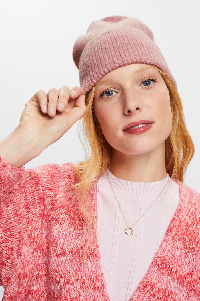 Ribbed-Knit Beanie, OLD PINK, detail image number 2
