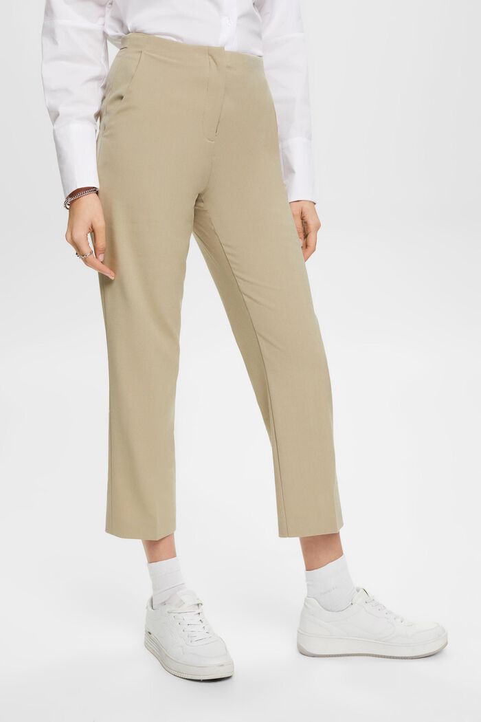 Cropped business trousers, DUSTY GREEN, detail image number 0