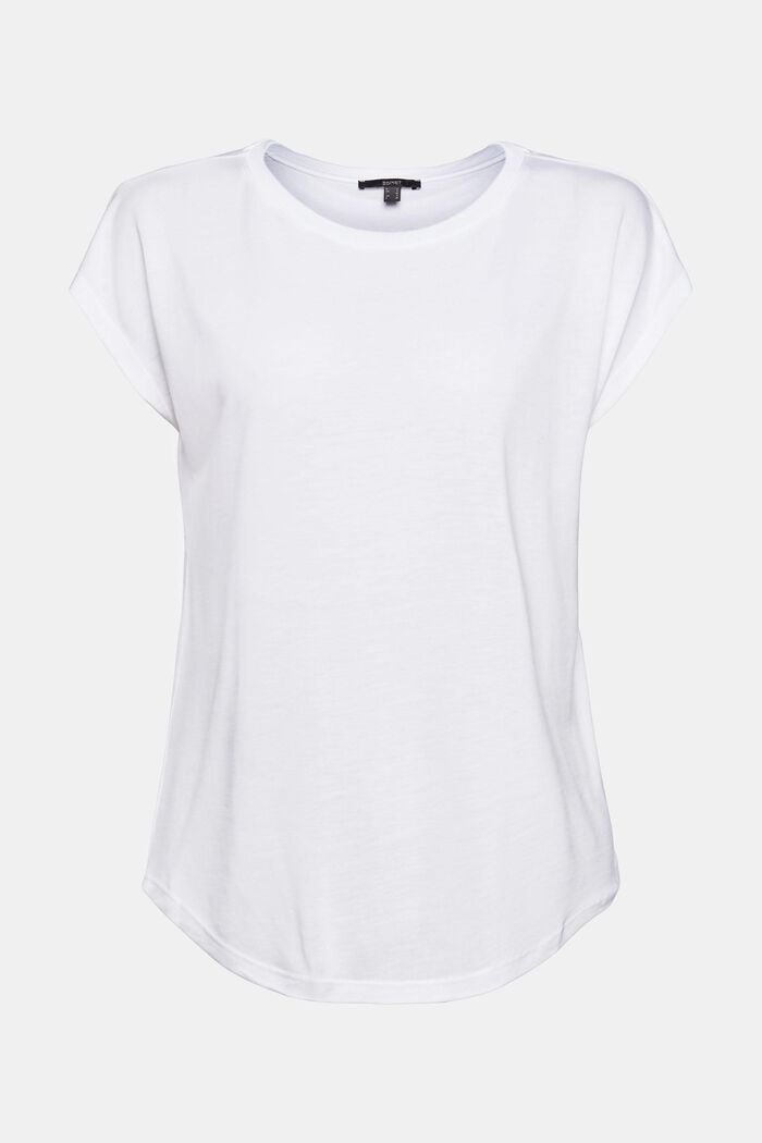 Made of TENCEL™: T-shirt with a rounded hem, WHITE, detail image number 5