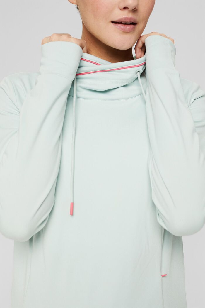 Made of recycled material: active sweatshirt with E-DRY, PASTEL GREEN, detail image number 2