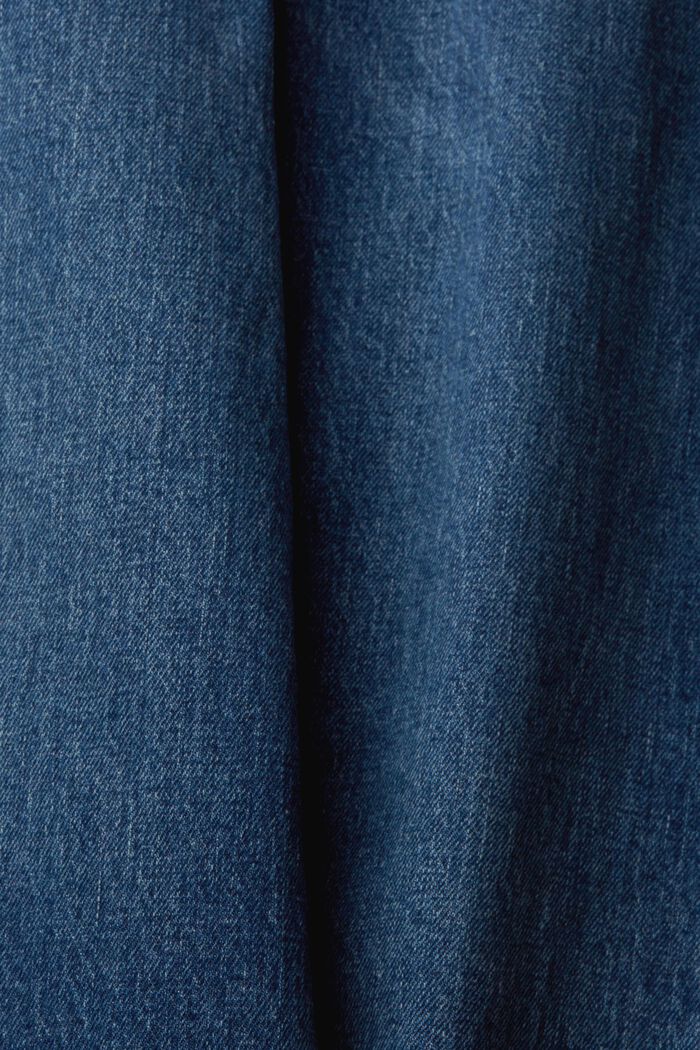 High-rise straight leg stretch jeans, BLUE MEDIUM WASHED, detail image number 6